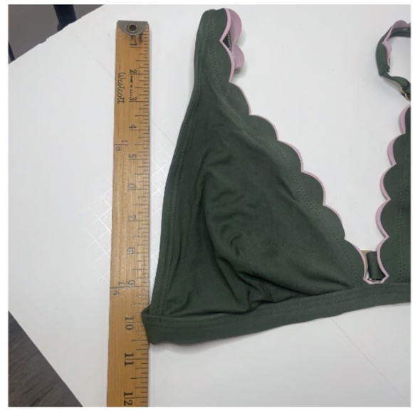 🎁 Kate Spade New York Scallop Wave V-Neck Bikini Top size Large - Picture 5 of 9